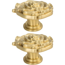 Goldene Kommodenknöpfe, Blumen-Kommodenknöpfe, dekorative Griffe für Vintage-Schrankbeschläge, elegant gefertigt, geeignet