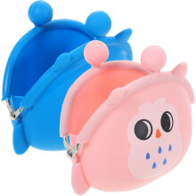 2er-Pack niedliche Silikon-Geldbörsen mit Eulenmotiv, kleine Münztasche für Damen, Mini-Geldbörse