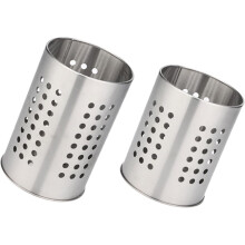 Lot de 2 organisateurs d'ustensiles en acier inoxydable avec rangement multi-usages antirouille