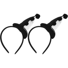 2er-Pack Plüsch-Clown-Stirnbänder, niedliches Cartoon-Design, schwarzer Stoff, weich und bequem, Haaraccessoire für Karneval