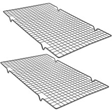 2er-Set antihaftbeschichtete, schwarze, quadratische Kühlgitter (40 x 25 cm), robustes Drahtgitter