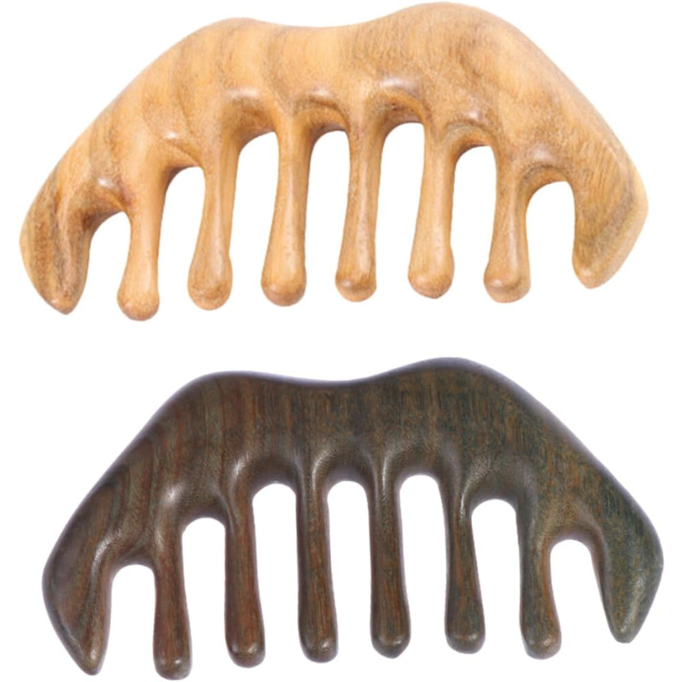 Hkhbjs 2Pcs Sandalwood Comb Massage Scalp Massager Handheld Acupoint Massager