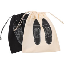 2 Stück leichte Schuhüberzüge aus Baumwolle mit Kordelzug für Reisetaschen