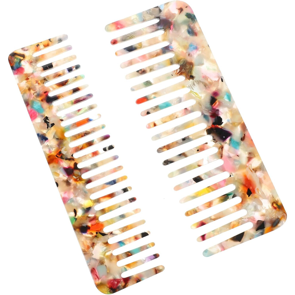 Hkhbjs 2Pcs Marble Comb For Women And Men Wide Tooth Hair Comb For Curly Hair