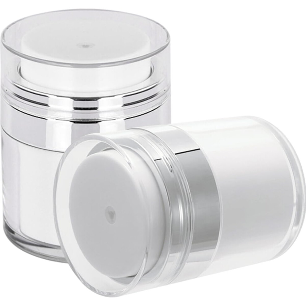 Hkhbjs Airless Pump Jars 2Pcs 15Ml Moisturizer Dispenser Bottles Push Lotion Container