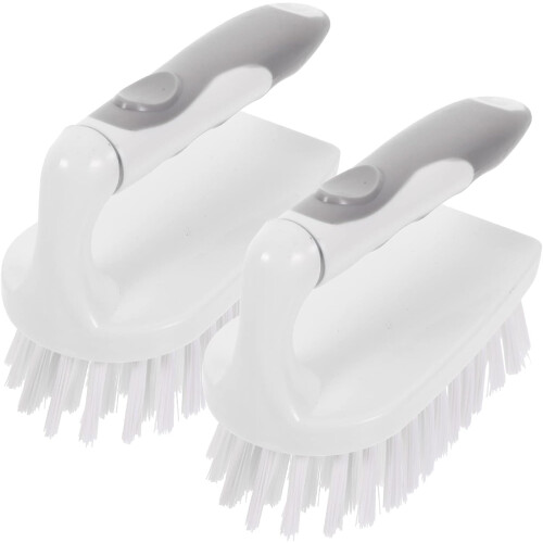 2pcs Iron-Style Laundry Brush Pilling Remover Long Handled Scrubbing Brush