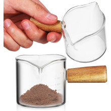 2er-Set Kaffeesirup-Messbecher aus hochwertigem, dickwandigem Glas, 100 ml