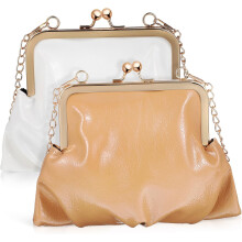 Vintage-Schultertaschen mit Kussverschluss für Damen, gesteppte Umhängetaschen aus PU-Leder