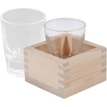 Verre à saké de style japonais avec coffret en bois décoratif et facile à nettoyer pour une fête privée