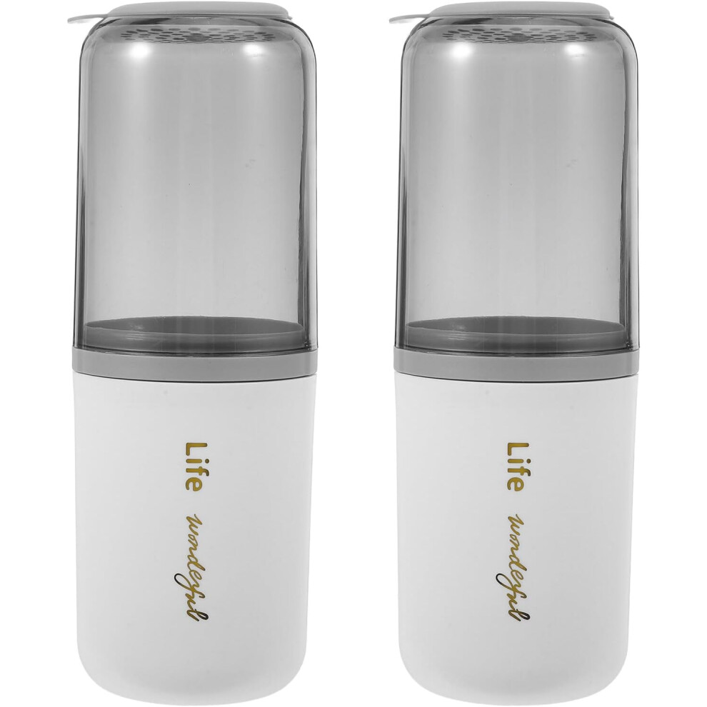 Hkhbjs 2Pcs Travel Wash Cup Portable Toothbrush Holder Drainage Hole