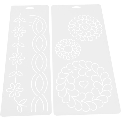 Set di 2 sagome in plastica per quilting, ricamo a punto croce e patchwork, stencil per taglio e cucito
