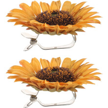 Stück Gardinenclips in Sonnenblumenform, klassisches Sonnenblumen-Design, aus Metall und strapazierfähigem Seidenstoff