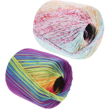 2pcs Multi Color Crochet Thread Cotton Yarn for Knitting Sweater Crocheting Yarn Colorfast Tough