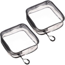 Lot de 2 trousses de toilette de voyage en PVC pour filles, idéales pour ranger leurs cosmétiques et leur maquillage en voyage.
