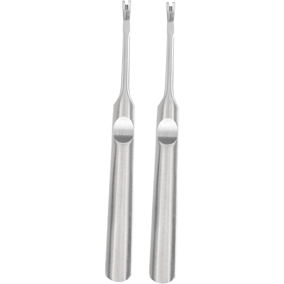 Hkhbjs 2Pcs Exfoliating Trimmer Dead Skin Fork Nail File Buffer Stainless Steel Cuticle Remover Dead