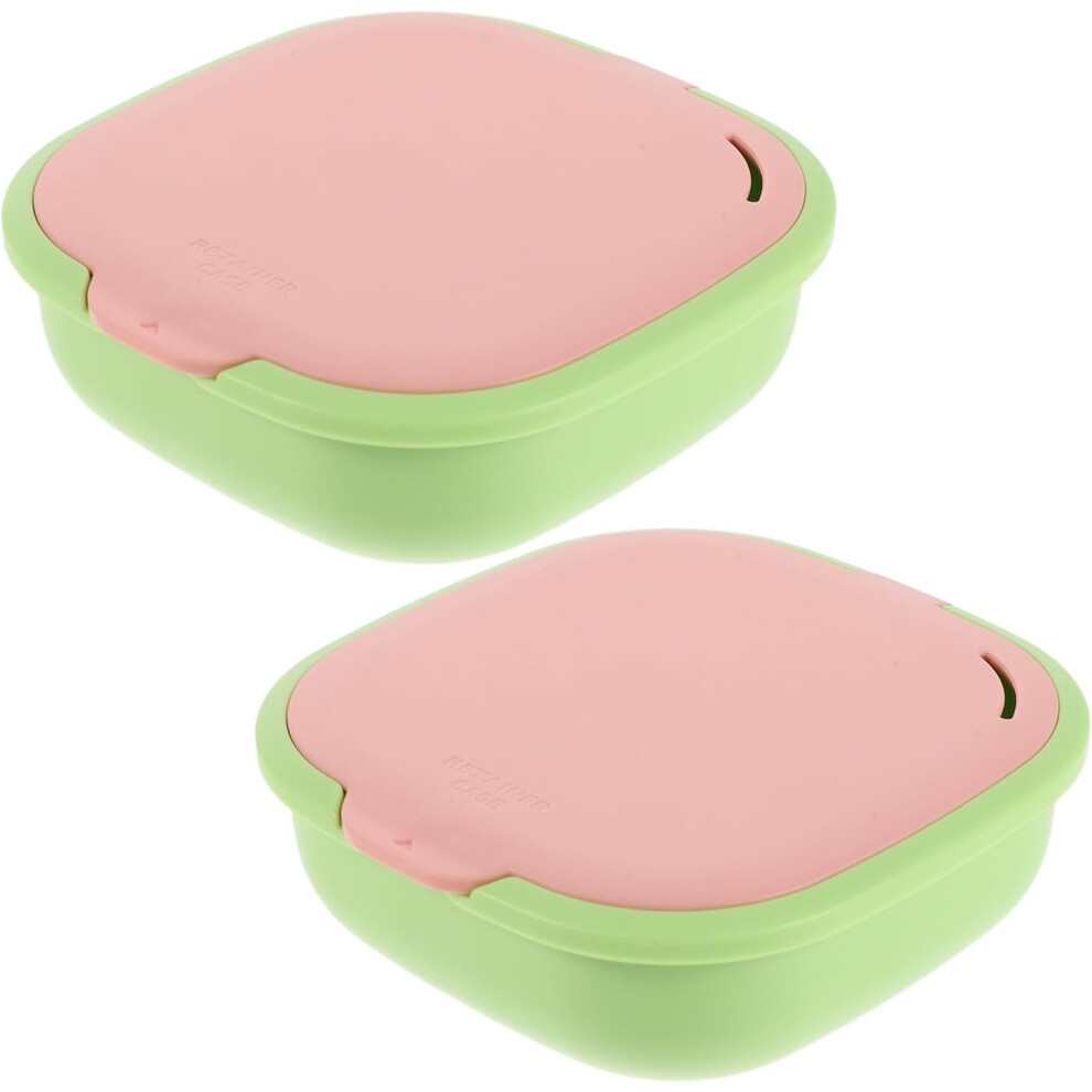 Hkhbjs 2Pcs Storage Box Retainer Case For Cleaning Denture Case Magnetic Closure
