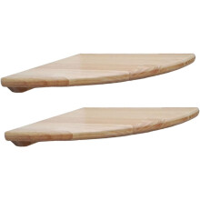 Lot de 2 étagères d'angle flottantes en bois pour salle de bain, décoration pour plantes, fixation murale