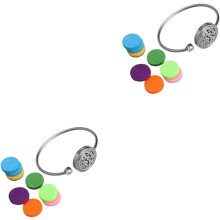 2 pulseras difusoras de aceite huecas con medallón para mujer, de acero inoxidable, con almohadillas difusoras de aceites esenciales.