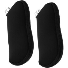2er-Pack weiche Neopren-Sonnenbrillenetuis mit Reißverschluss und Metallschnalle, tragbare Brillen-Organizer-Tasche