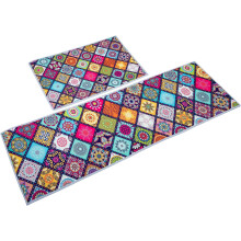 2-teiliges Set marokkanischer Fußmatten, nordische Eingangsmatte, 40 x 60 + 40 x 120 cm, Polyester