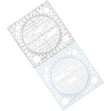 2pcs Drawing Template Multifunctional Geometric Ruler Circle Stencil for Drafting Shapes