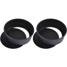 Lot de 2 moules à gâteaux ronds à fond amovible en acier inoxydable noir, faciles à nettoyer, pour la pâtisserie.