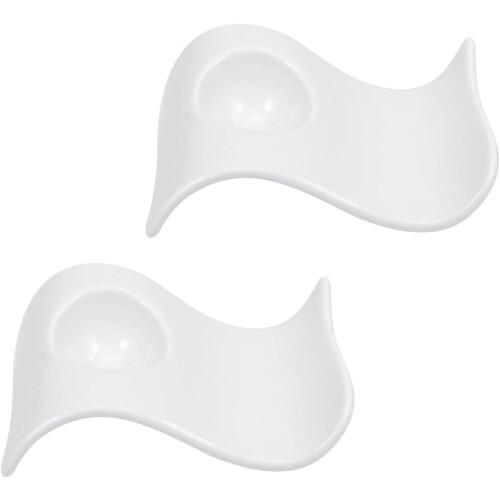 2pcs Ceramic Egg Cups Wave Type Egg Stand Holders with Comfortable Touch and Easy to Clean Surface