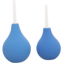 2 stuks oorbolletjes/oorreinigers, 89 ml klein, 160 ml medium, blauw, geschikt voor volwassenen en kinderen.