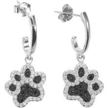 2er-Set Ohrhänger aus Sterlingsilber mit Hundepfotenabdruck für Damen, leichter, handgefertigter Schmuck in Tierkrallenform