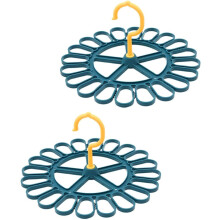 2pcs Underwear Hanger Plastic Dry Rack Multiple Hanger Blue Anti-Slip Rotation Design Pp Material