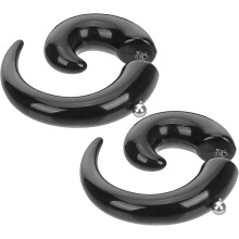 2 schwarze Ohrstecker mit Hornkrallen-Design, 10 mm, Punk-Spiralform, minimalistisch, für Damen und Herren, ideal für den Alltag