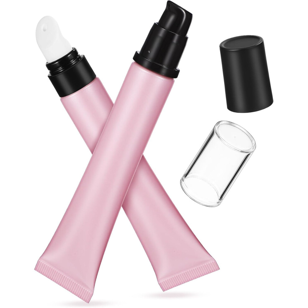 Hkhbjs Pink 2Pcs Lip Gloss Containers Empty Refillable Makeup Squeeze Tubes