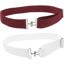 2er-Pack Reitgürtel für Damen, verstellbarer breiter Gürtel mit Haifischschnalle, elastisch, für Damen und Herren