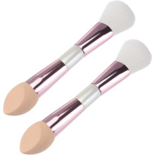 Lot de 2 pinceaux de maquillage double embout multifonctionnels en éponge douce