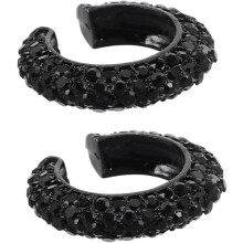 2 Stück C-förmige Strass-Clip-Ohrringe für Damen, klobige Ohrklemmen, Modeschmuck für Hochzeitsfeiern
