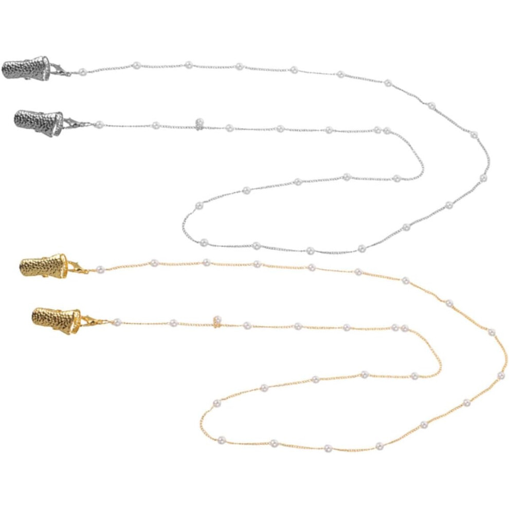 Hkhbjs 2Pcs Pearl Handmade Chain For Glasses And Masks Versatile Eyeglass And Mask Lanyard Functional Accessory Stylish Eyewear Holder