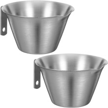 2er-Set Espressotassen aus Edelstahl mit Doppelauslauf, Messbecher für Espressomaschinen