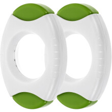 2pcs corte casca de ovo conjunto verde fácil de usar aço resistente à ferrugem e plástico cozido corte de ovo