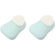 2 stuks gezichtsreinigingsborstels van siliconen, dubbelzijdig te gebruiken voor milde reiniging en gezichtsscrubber.