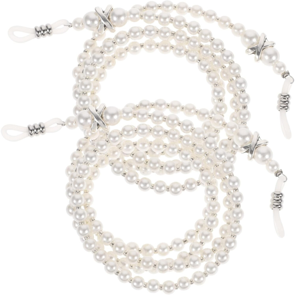 Hkhbjs White 2Pcs Anti-Slip Eyeglasses Chain Eyewear Rope Stylish Eyeglasses Accessories