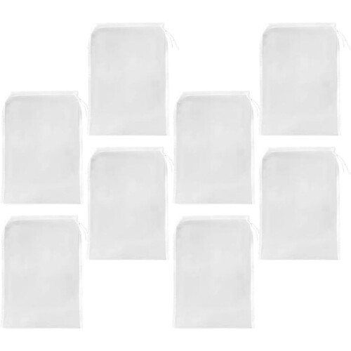 8pcs Strainer Bag Fine Mesh Kitchen Filter Cloth 80 Mesh Nylon Reusable Filter Bags