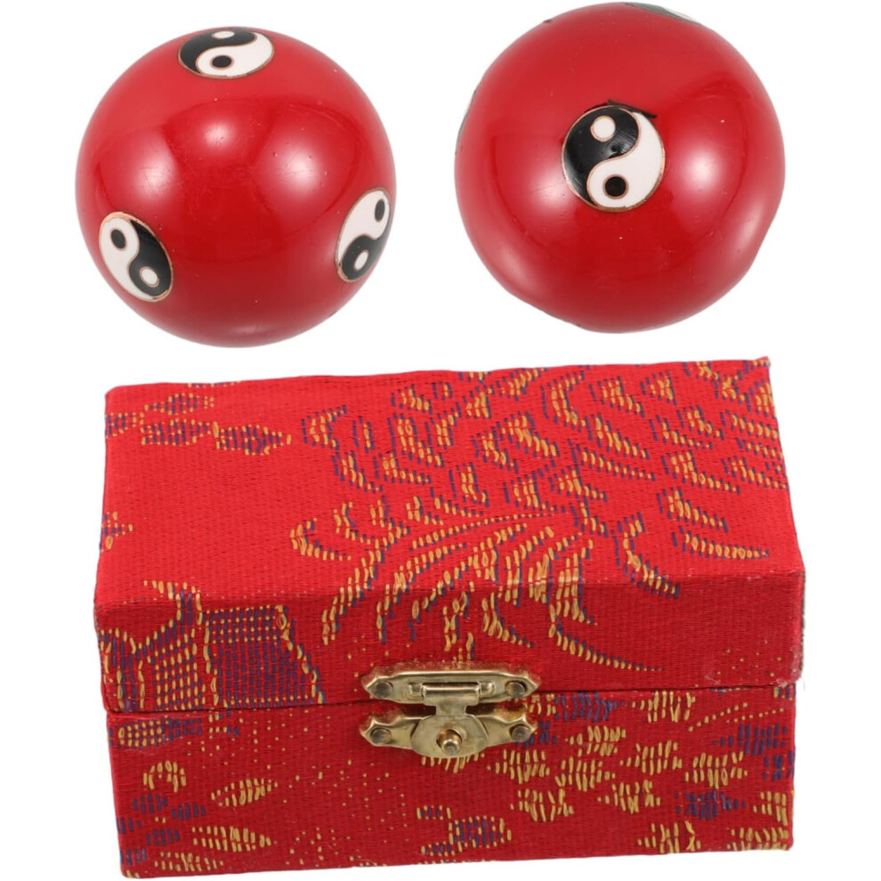 Hkhbjs 2Pcs Chinese Balls For Hand Therapy Smooth Metal Exercise Massage Balls For Fitness Strengthener