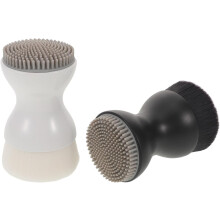 2 spazzole per la pulizia del viso da donna con setole morbide in silicone, mini spazzola manuale per la cura profonda della pelle.