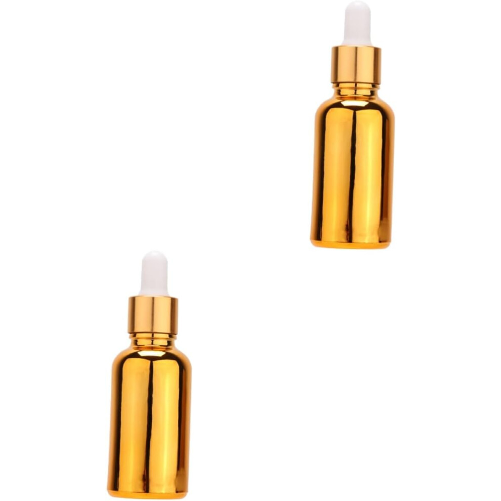 Hkhbjs 2Pcs Electroplating Dropper Bottle Empty Essential Oil Bottle Refillable Container For Travel Accessories And Subpackaging