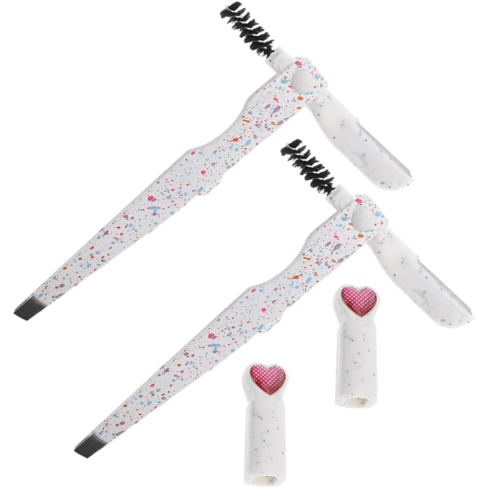 Hkhbjs 2Pcs Eyebrow Shaper Tool Facial Hair Tweezers And Eyelash Comb