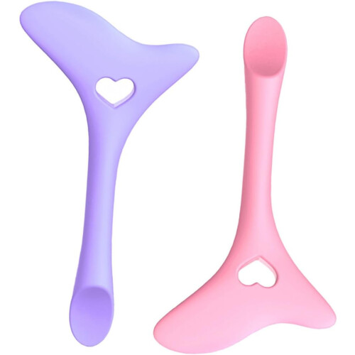 2pcs Eyeliner Stencils Silicone Makeup Aids Pink Purple Multi-functional Drawing Tools