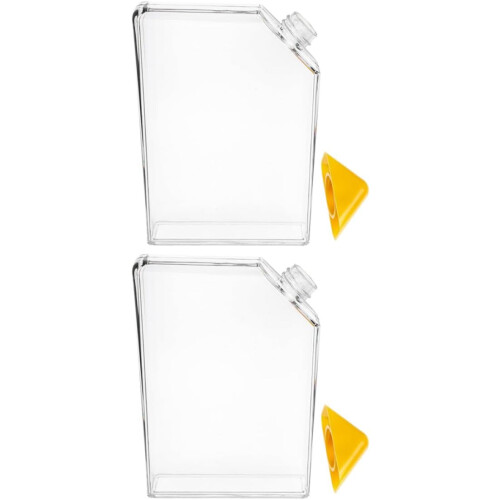 Portable Slim Plastic Water Bottle 450ml 2pcs Leak-proof Flat Rectangular Flask