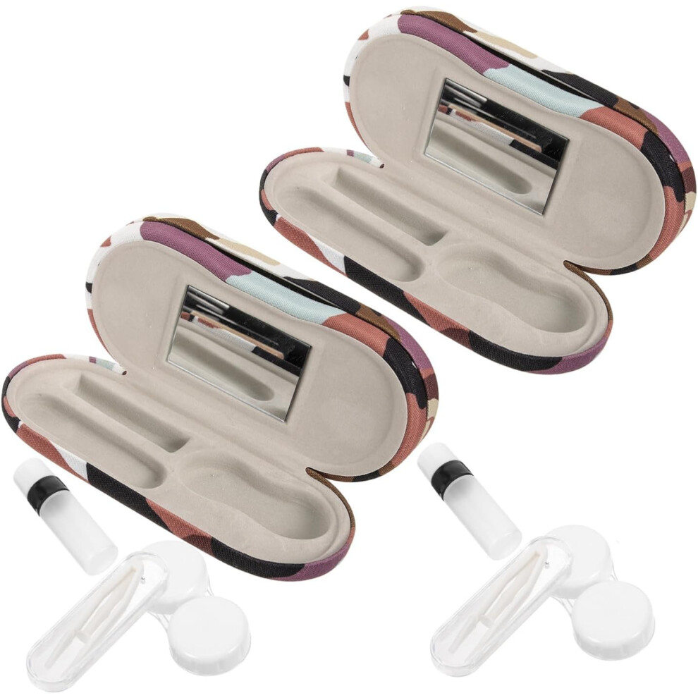 Hkhbjs 2Sets Eyeglass Case Storage For Travel Sunglasses Box Holder Hard Shell Design Fits Multiple