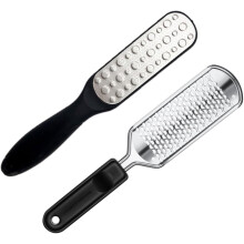 2pcs arquivo de base de aço inoxidável arquivos de pé duplo lado para removedor de calo e ferramenta de cuidado do pé de pedicura