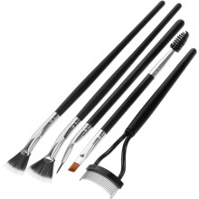 Lot de 5 brosses à mascara éventail festonnées pour une application précise, spatule incluse